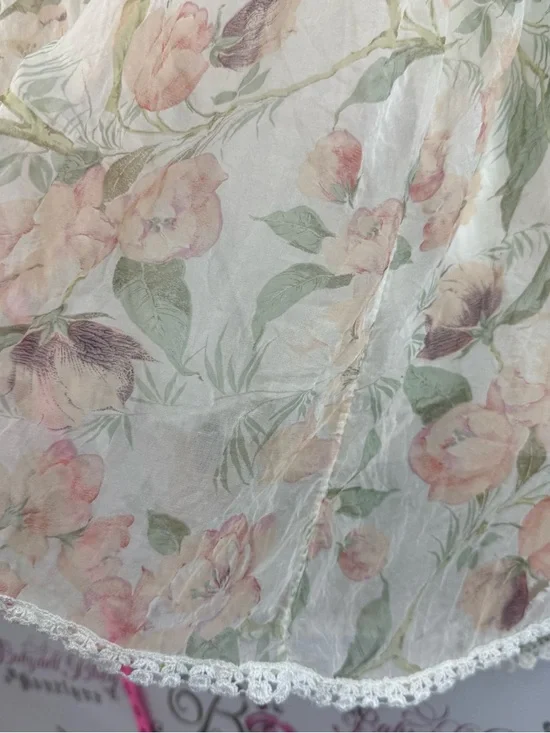 Tank top Italy dual Floral Chiffon Spaghetti Strap Tank Top - Soft Pastel Blooms - Picture 7 of 10